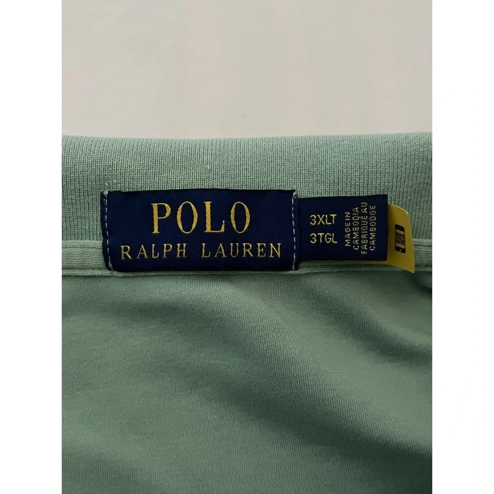 Ralph Lauren Polo Shirt Men's Size 3XLT Mint Green Short Sleeve Cotton Pony